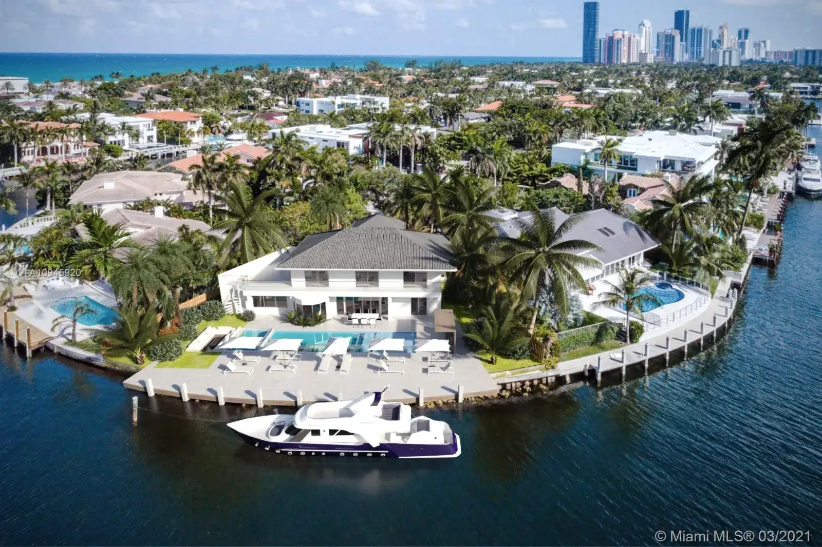 6 bedroom 6 bath Residential for sale at 447 Center Island Dr, Golden Beach FL 33160