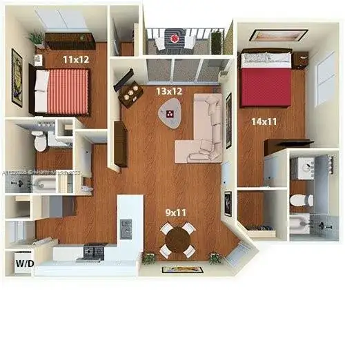 2 bedroom 2 bath Residential Lease for rent at 3605 NE 207th St # 1202, Aventura FL 33180
