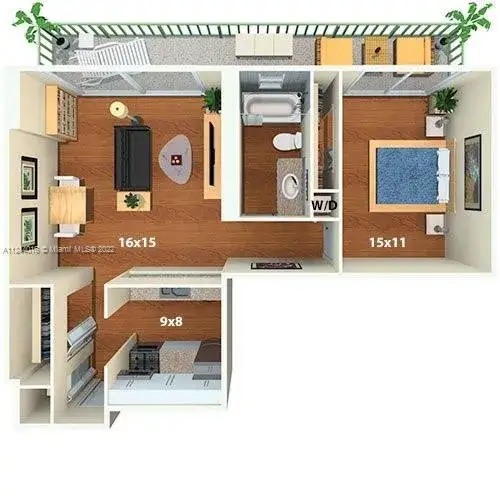 1 bedroom 1 bath Residential Lease for rent at 1756 N Bayshore Dr # 31E, Miami FL 33132