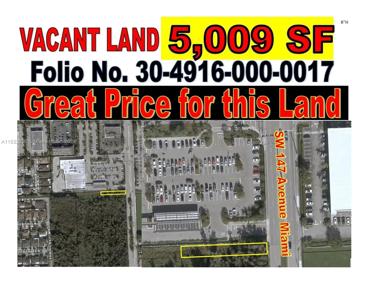 Commercial Land for sale at SW 147 AVENUE, Miami FL 33185