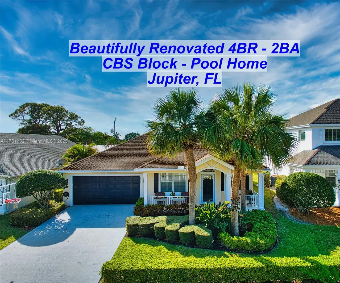 4 bedroom 2 bath Residential Lease for rent at 252 Clocktower Dr, Jupiter FL 33458