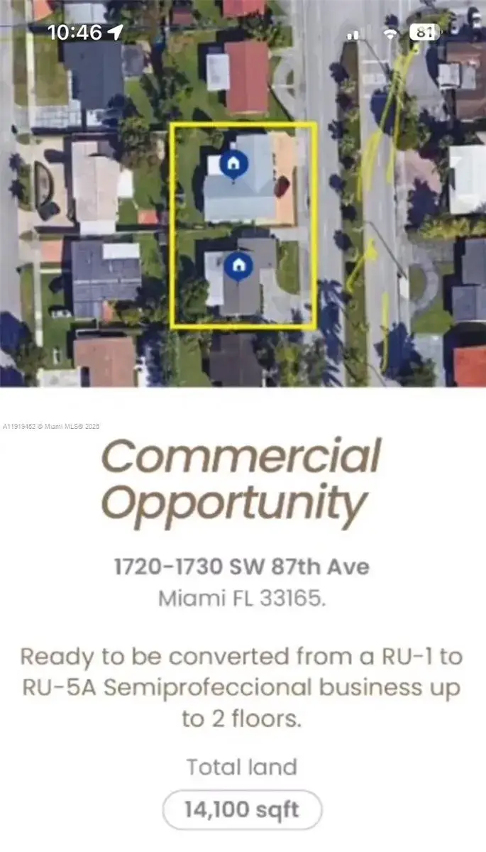 Commercial Land for sale at 1720 SW 87th Ave, Miami FL 33165