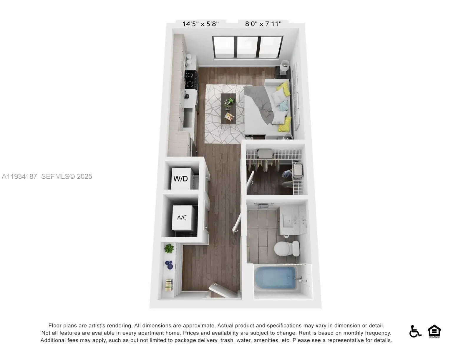 1 bath Residential Lease for rent at 2800 SW 27th Terrace # 0401, Miami FL 33133