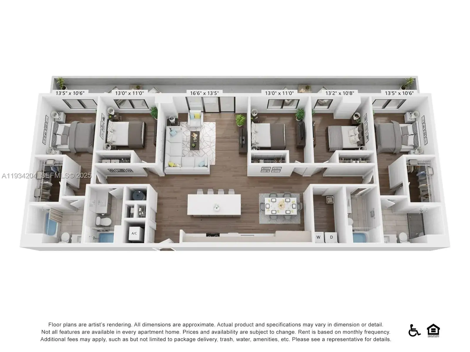 5 bedroom 4 bath Residential Lease for rent at 2800 SW 27th Terrace # 0513, Miami FL 33133