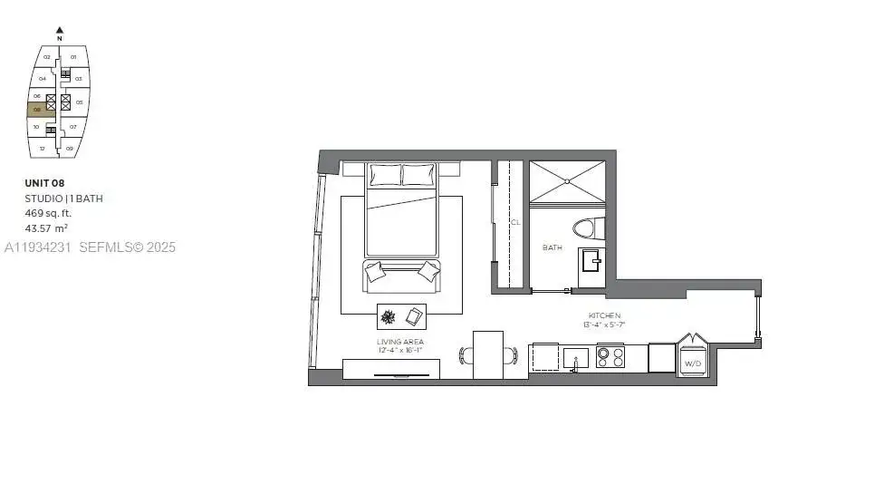 1 bath Residential for sale at 225 N Miami Ave # 1708, Miami FL 33128