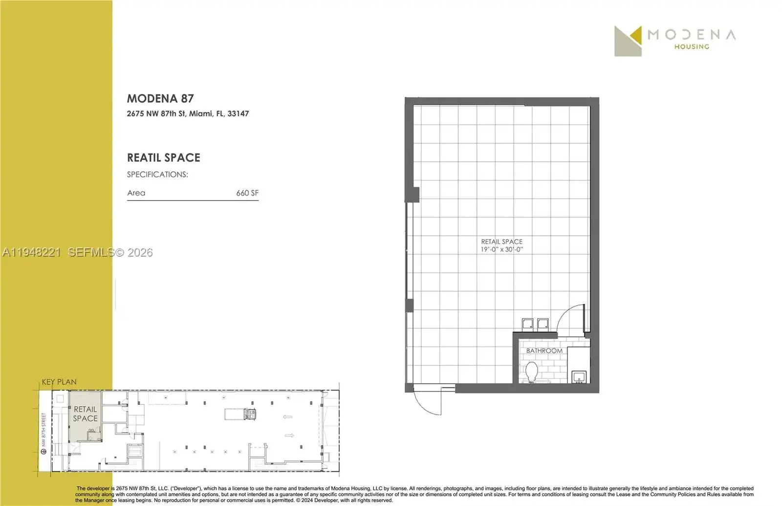 Commercial Sale for sale at 87th St NW 2675 # 101, Miami FL 33147