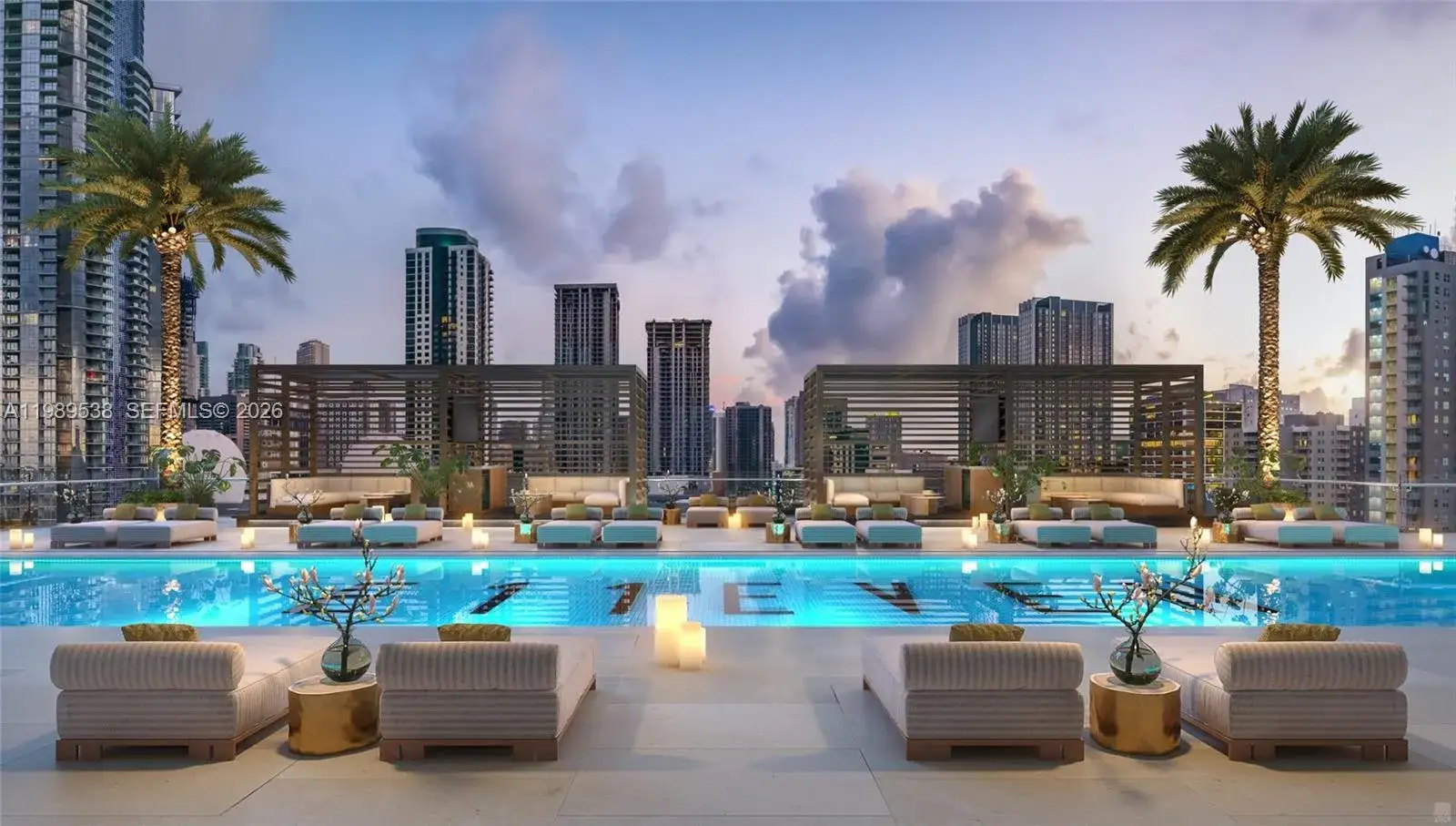 2 bedroom 2 bath Residential Lease for rent at 20 NE 11 # 3608, Miami FL 33132