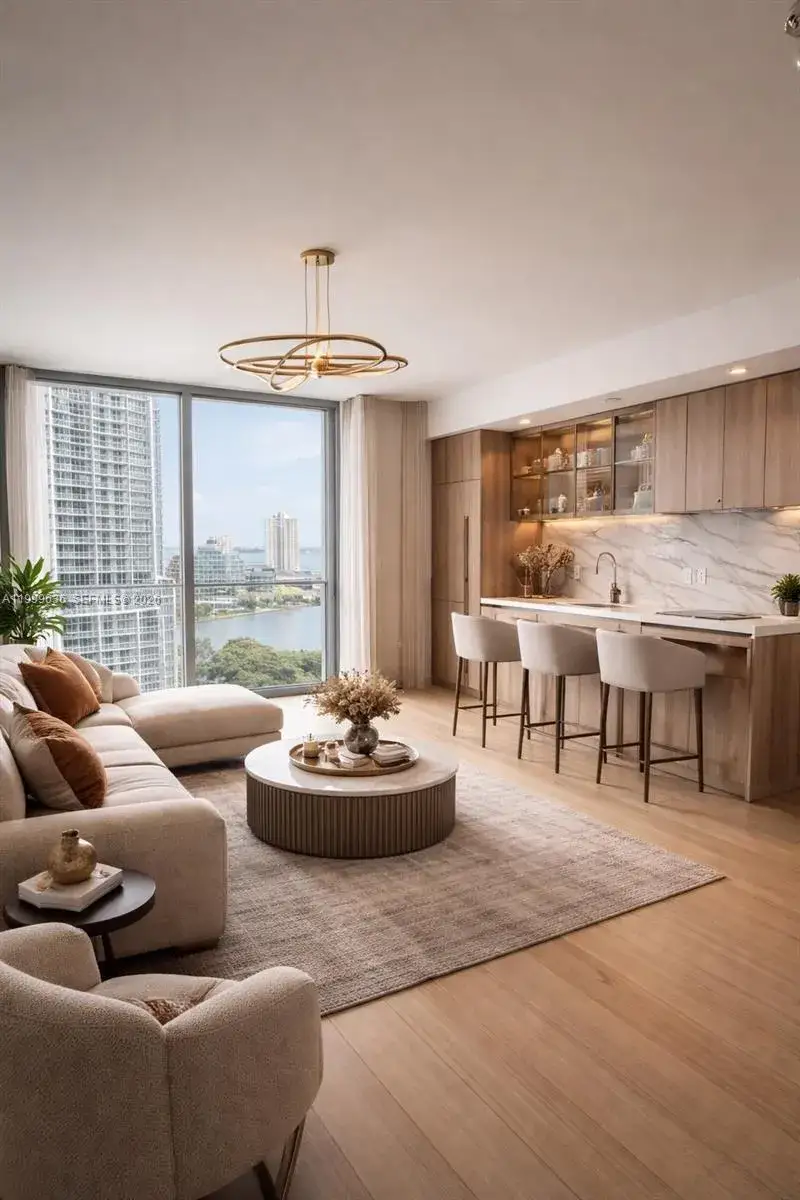 1 bedroom 1 bath Residential Lease for rent at 77 SE 5 # 1915, Miami FL 33131