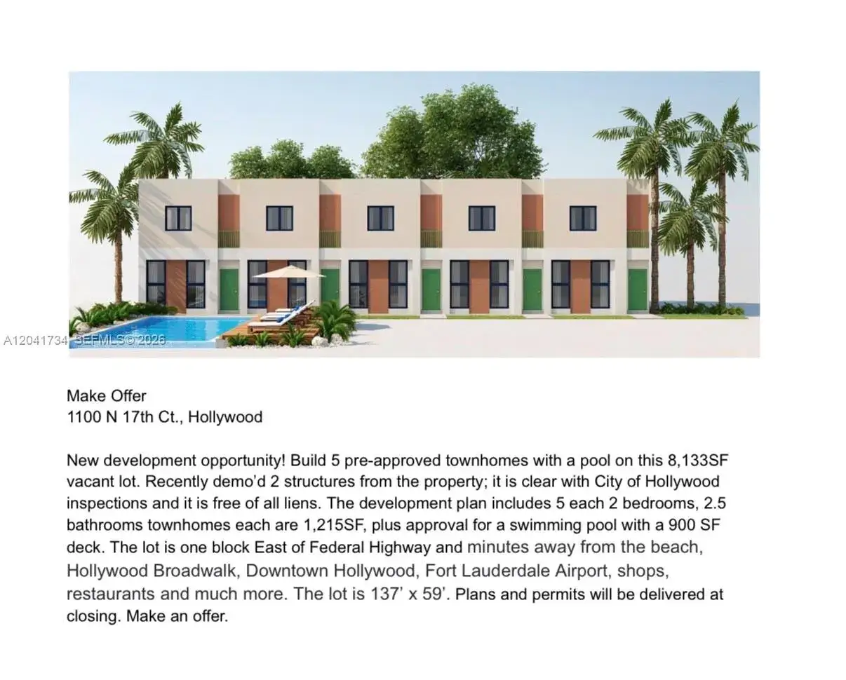 Residential for sale at 1100 N 17th Ct, Hollywood FL 33020