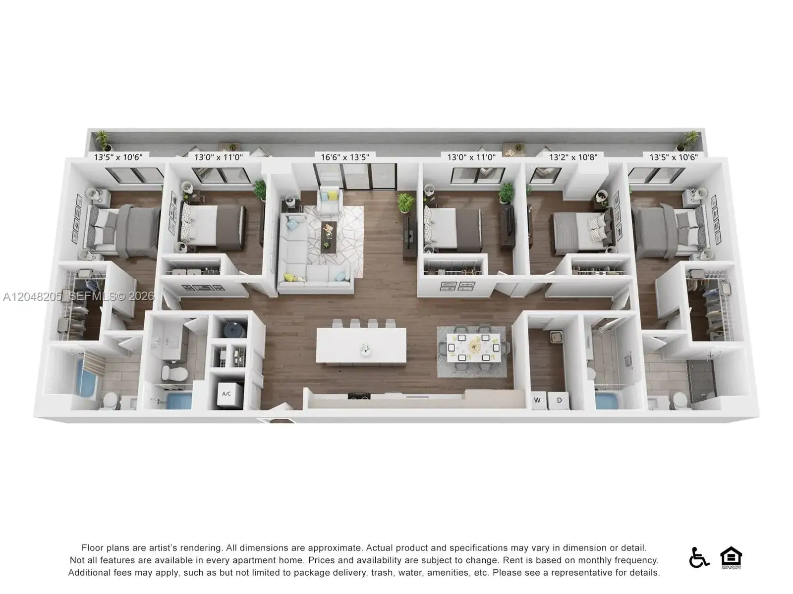 1 bedroom 1 bath Residential Lease for rent at 2800 SW 27th Terrace # 0511, Miami FL 33133