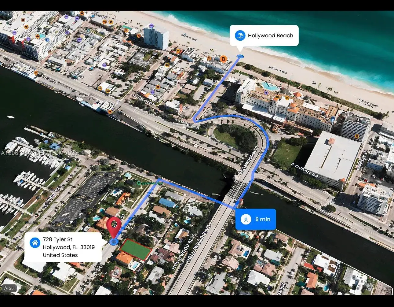 Land/Boat Docks for sale at 728 Tyler St, Hollywood FL 33019