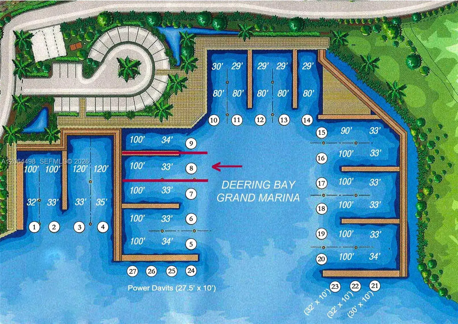 Land/Boat Docks for sale at 13660 Deering Bay Dr., #8, Coral Gables FL 33158