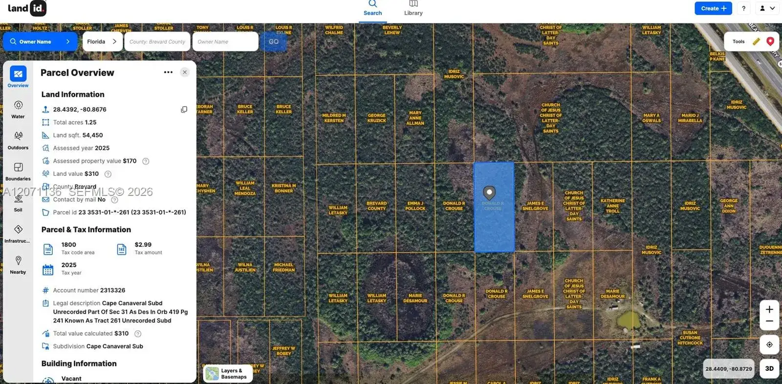 Land/Boat Docks for sale at 0 Unknown, Cocoa FL 32926