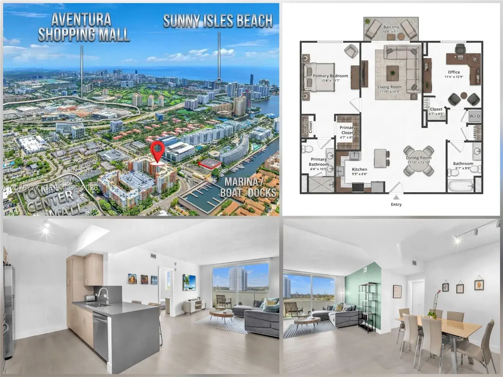 2 bedroom 2 bath Residential Lease for rent at 18800 NE 29th Ave, Aventura FL 33180