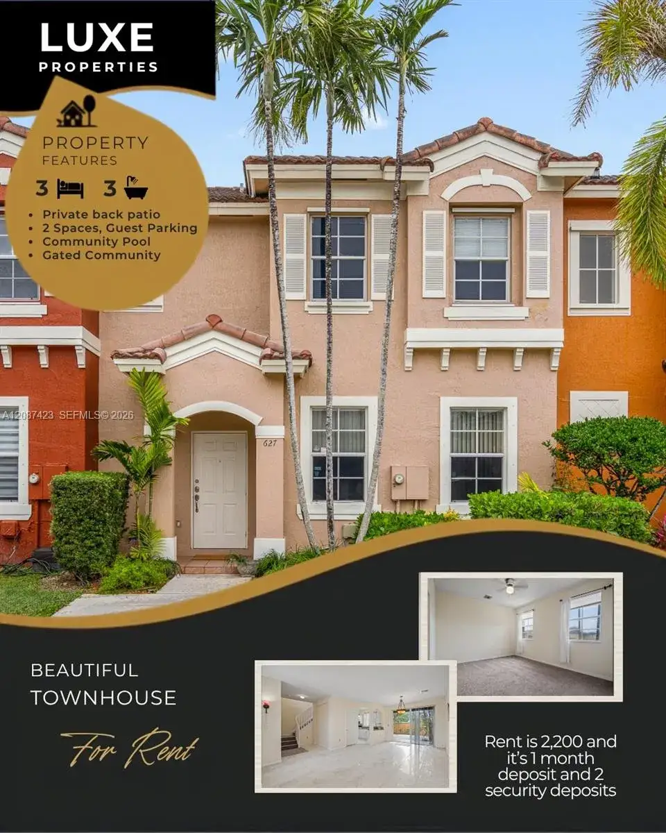 3 bedroom 3 bath Residential Lease for rent at 645 E Mowry Ct, Homestead FL 33030