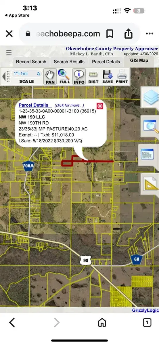 Commercial Land for sale at 0 NW 190th, Okeechobee FL 34972