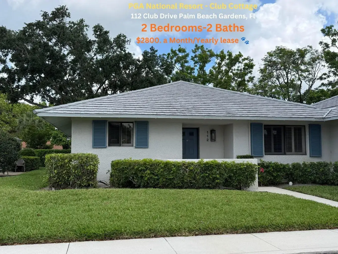 2 bedroom 2 bath Residential Lease for rent at 112 Club Drive, Palm Beach Gardens FL 33418