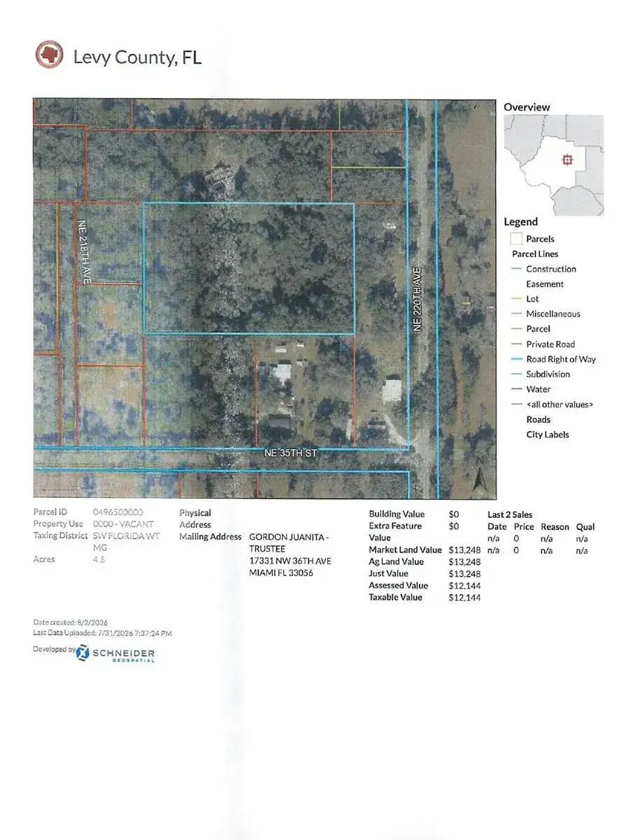Commercial Land for sale at Xxx NE 35 Street, Williston FL 32696