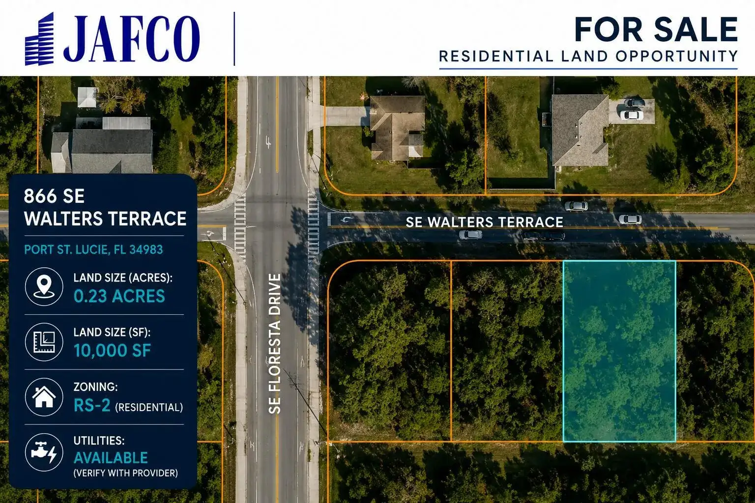 Land/Boat Docks for sale at 866 SE WALTERS Terrace, Port St. Lucie FL 34983
