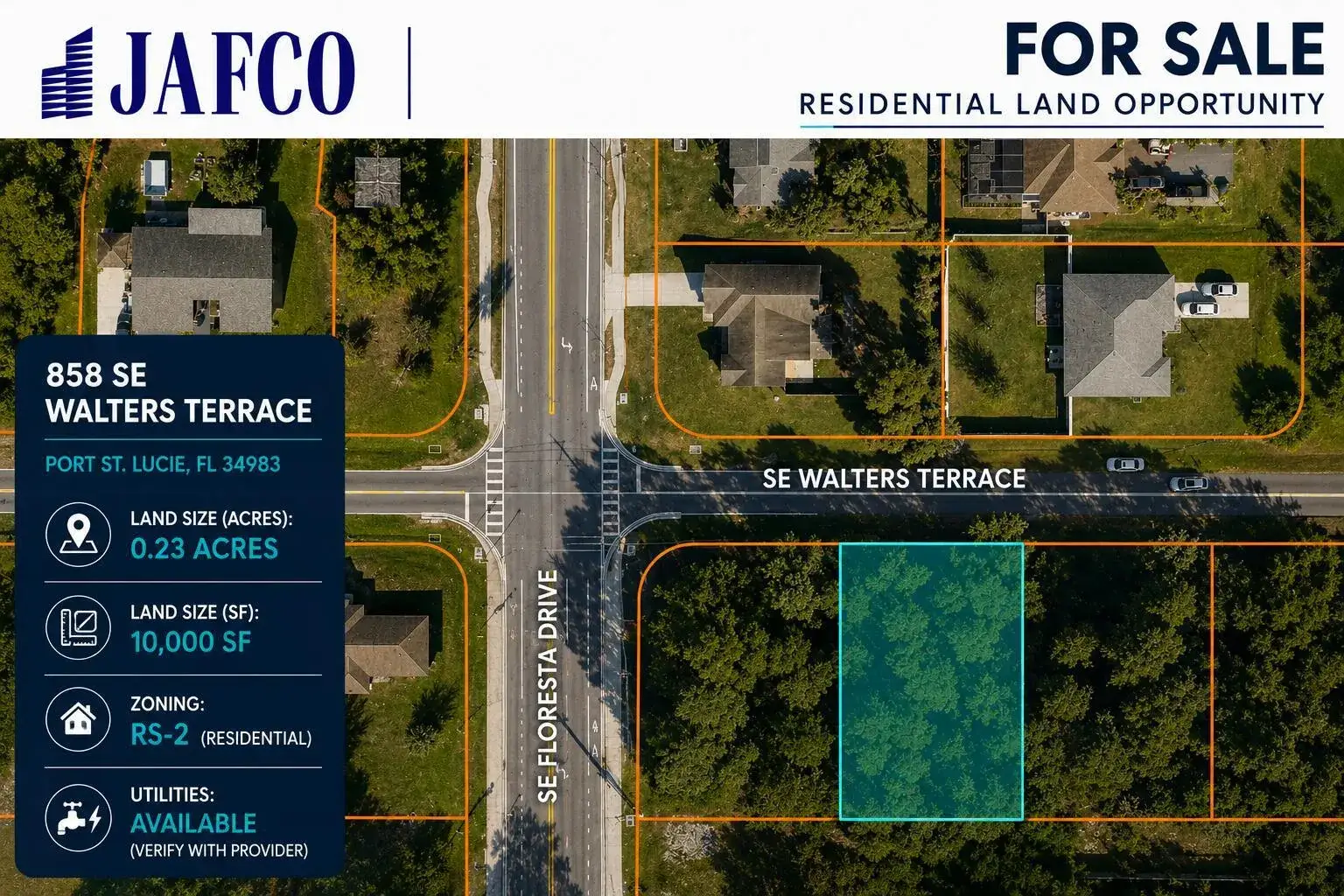 Land/Boat Docks for sale at 858 SE WALTERS Terrace, Port St. Lucie FL 34983