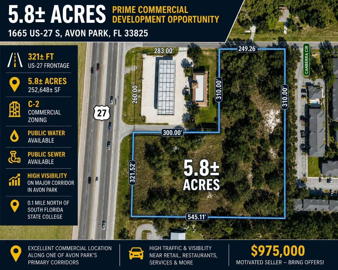 Commercial Land for sale at 1665 US 27, FL 33825