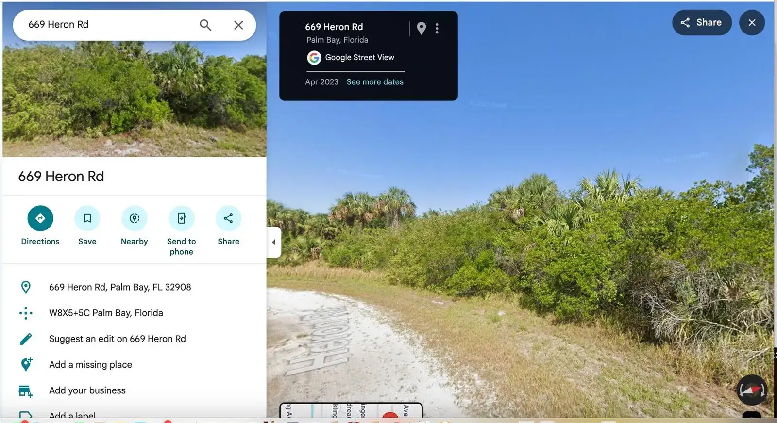 Land/Boat Docks for sale at 669 Heron Road, Palm Bay FL 32908