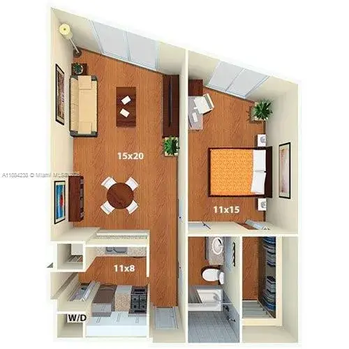 1 bedroom 1 bath Residential Lease for rent at 1756 N Bayshore Dr # 2, Miami FL 33132