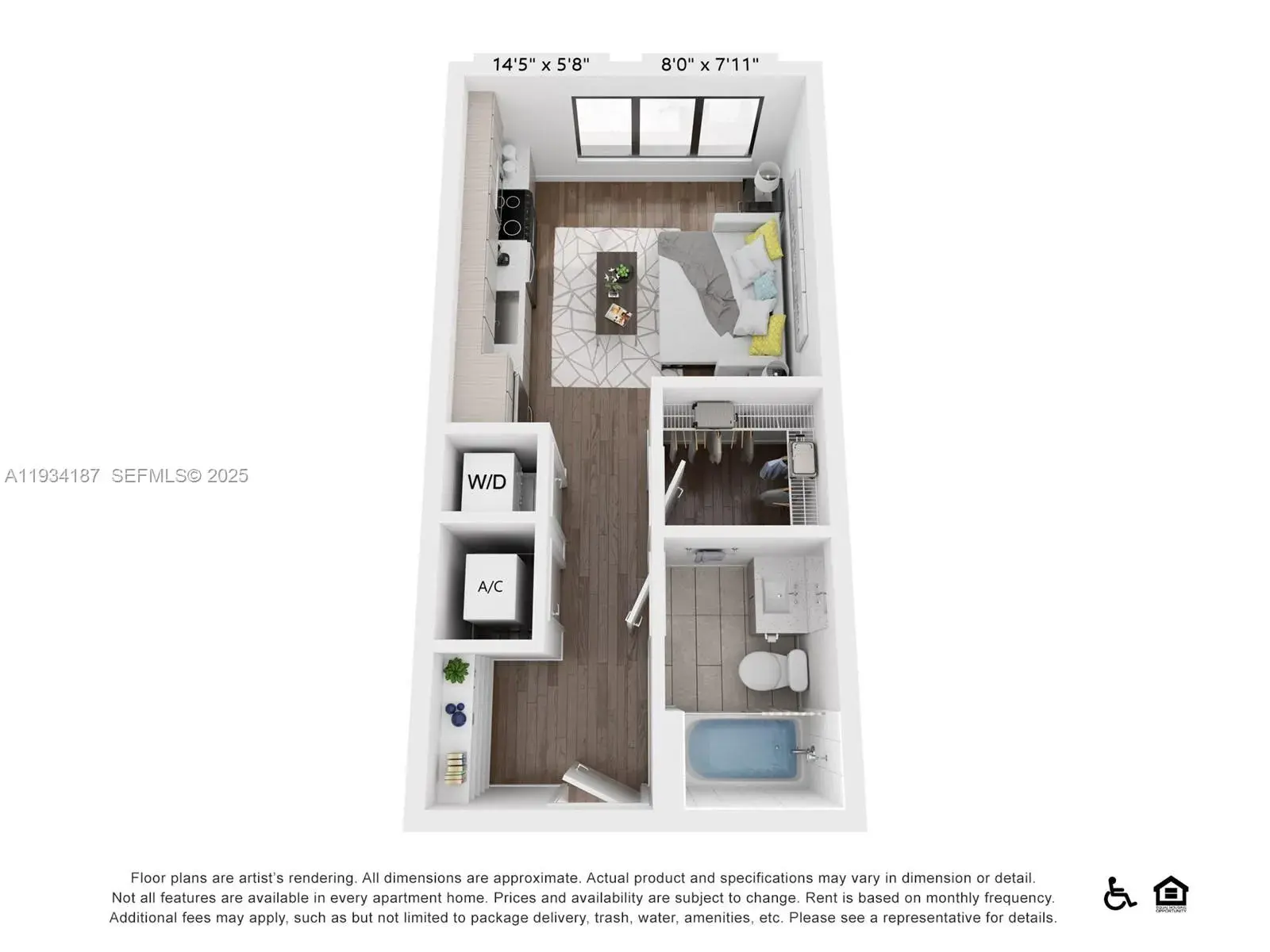 1 bath Residential Lease for rent at 2800 SW 27th Terrace # 0401, Miami FL 33133
