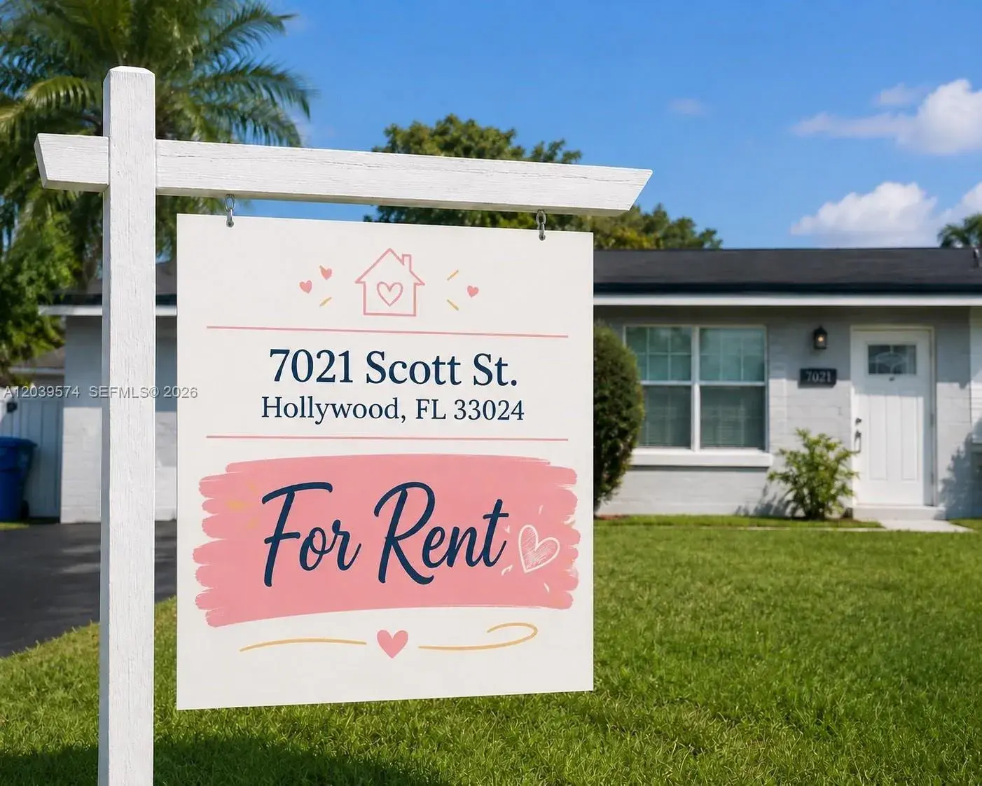 3 bedroom 2 bath Residential Lease for rent at 7021 Scott St., Hollywood FL 33024