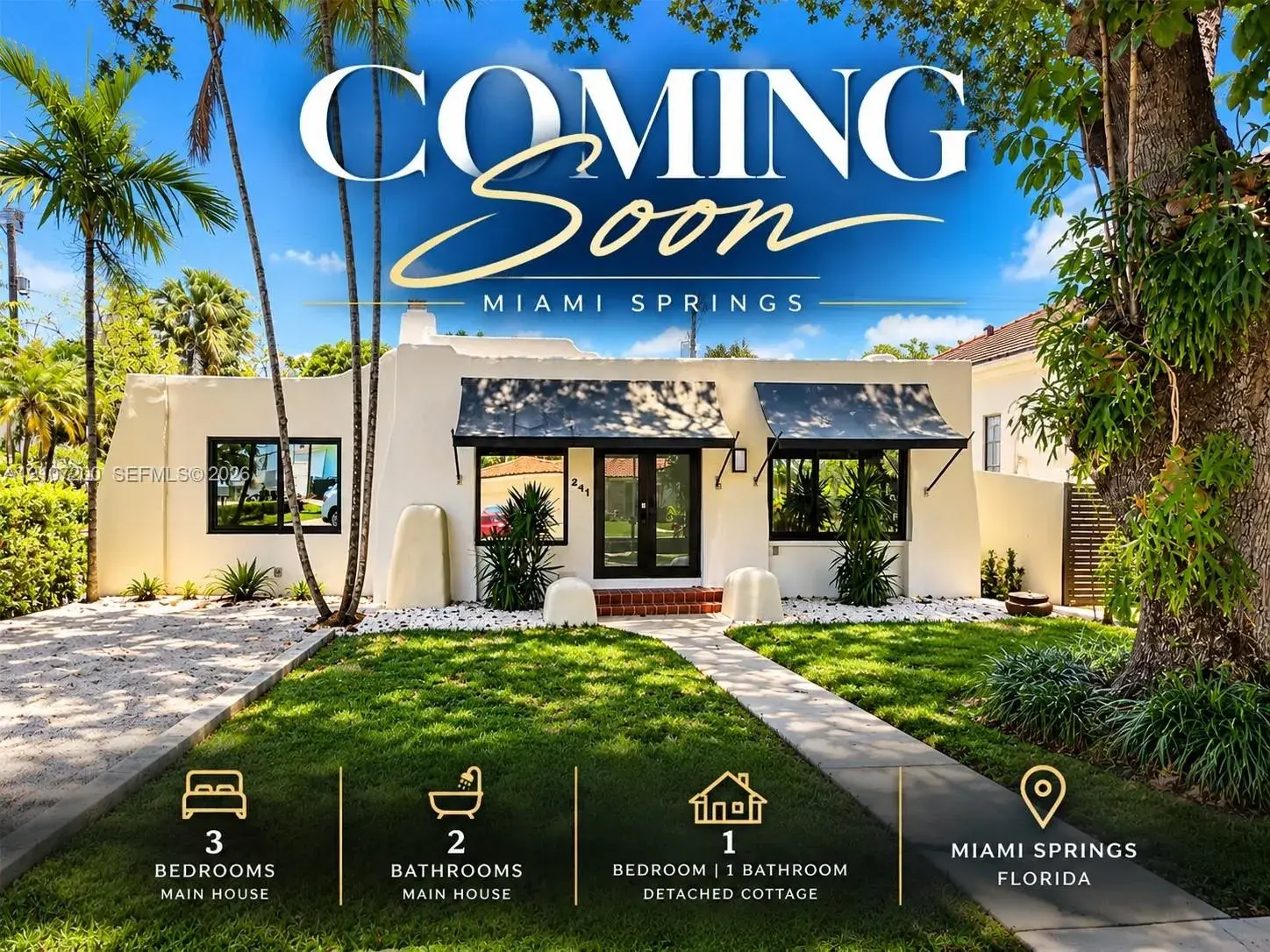 3 bedroom 2 bath Residential for sale at 241 Palmetto Dr, Miami Springs FL 33166