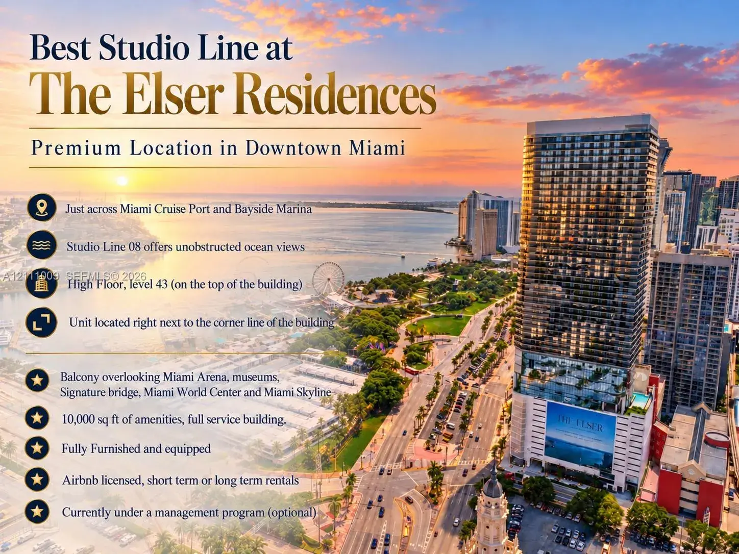1 bath Residential for sale at 398 NE 5th St # 4308, Miami FL 33132