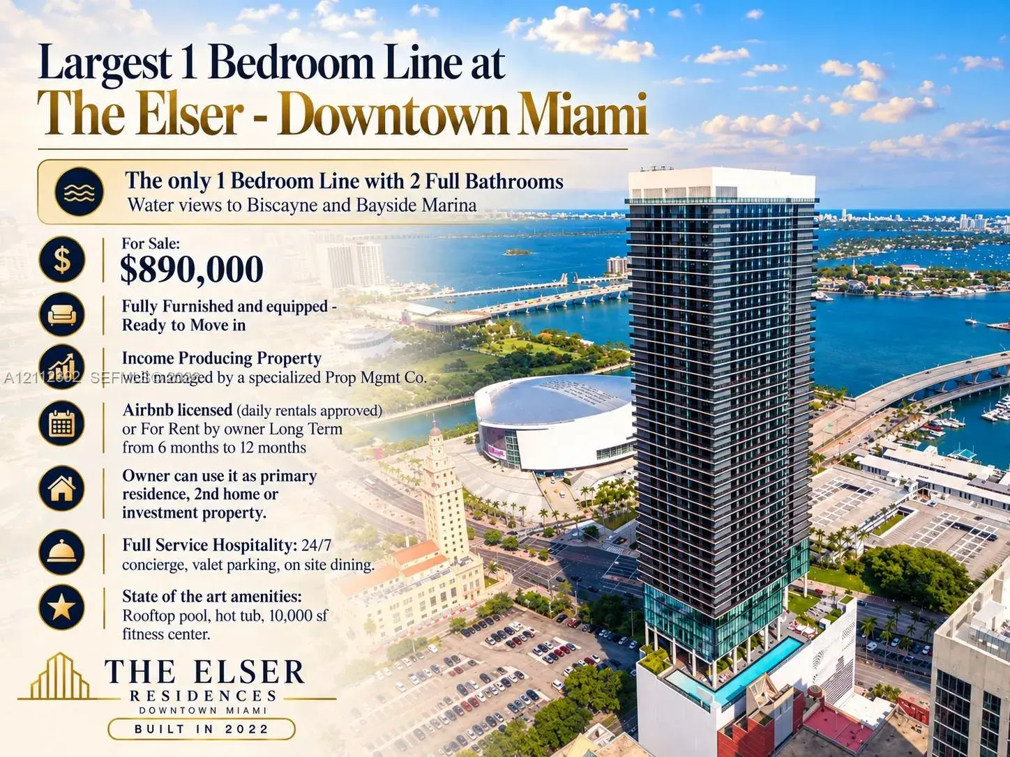 1 bedroom 2 bath Residential for sale at 398 NE 5th St # 2314, Miami FL 33132