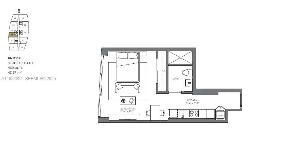 1 bath Residential for sale at 225 N Miami Ave # 1708, Miami FL 33128