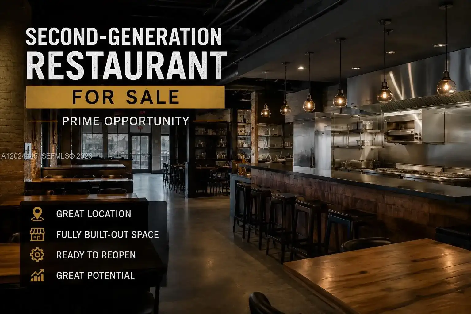 Second Generation Restaurant for Sale Prime Opportunity, Miami FL 33126