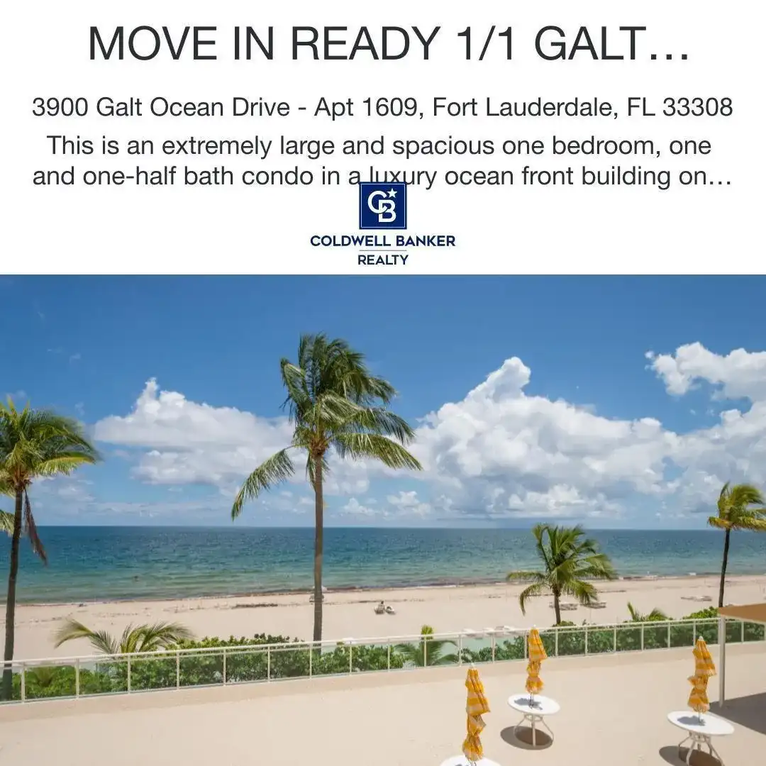 3900 Galt Ocean Drive # 1609, Fort Lauderdale FL 33308