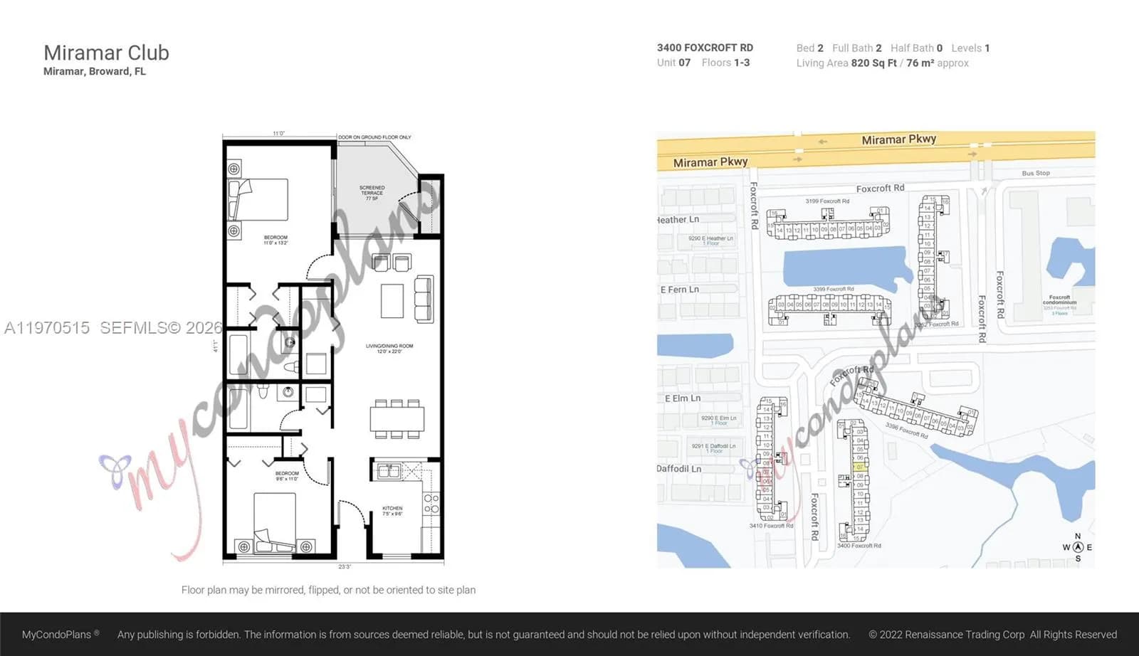 3400 Foxcroft Rd # 107, Miramar FL 33025