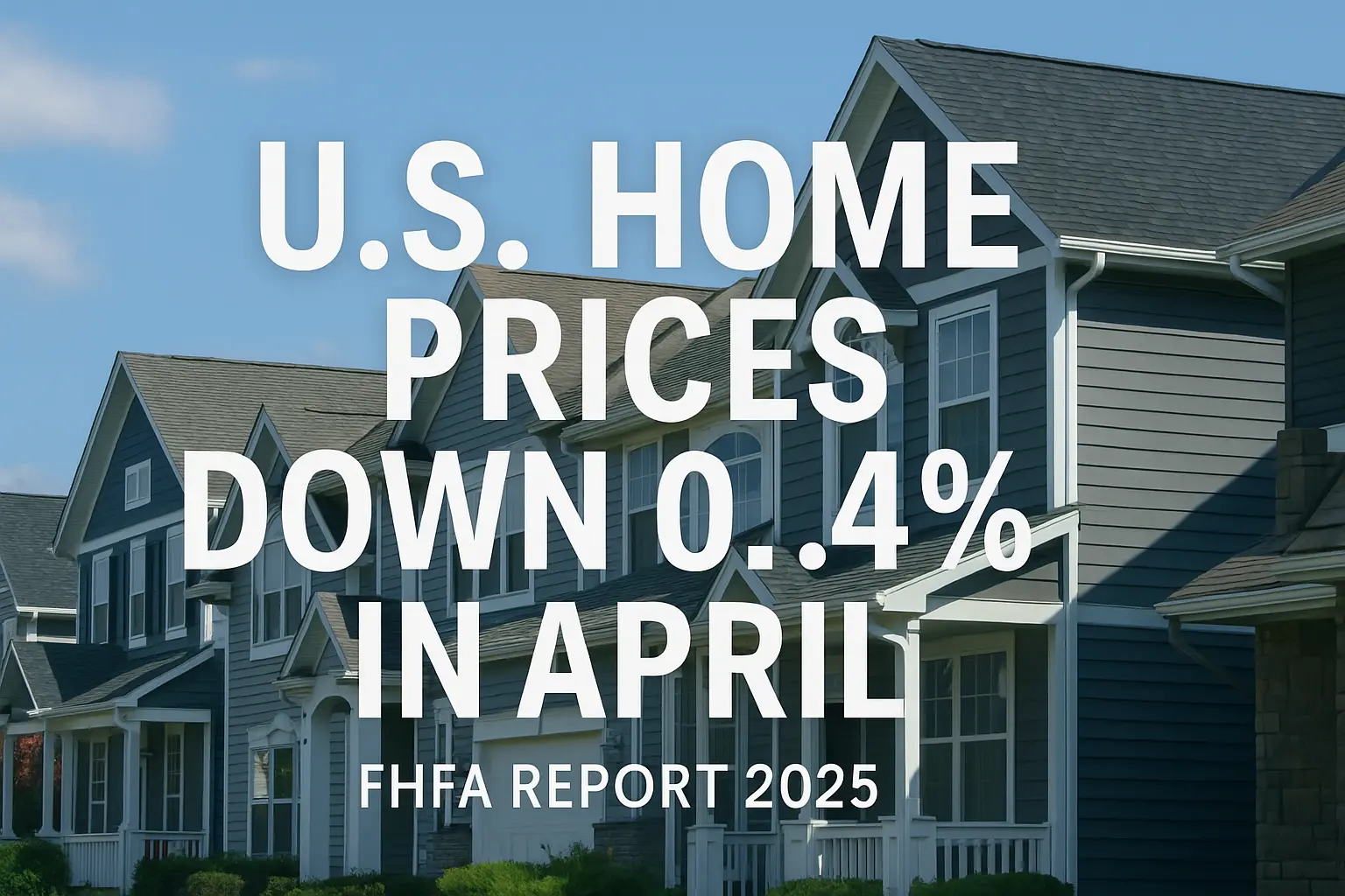 U.S. Home Prices Down 0.4% in April